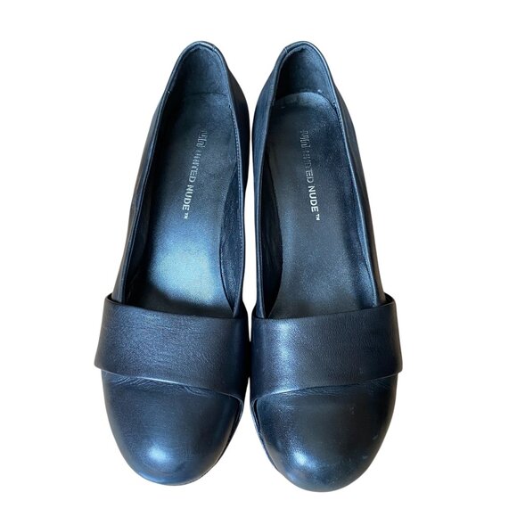 United Nude - Black Leather Mid Heel Pump Slip On - Size 9 - Picture 6 of 8